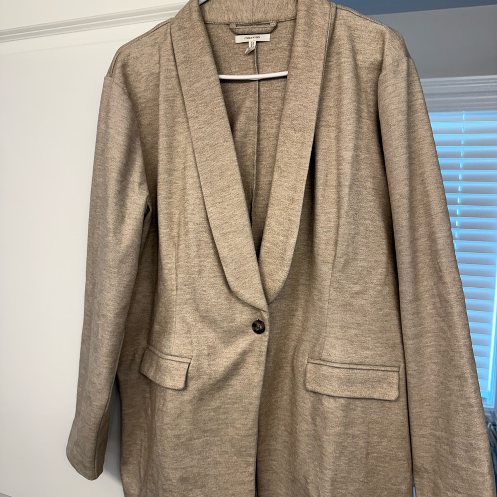 Maurices Women's Taupe Shawl Collar Single-Button Blazer